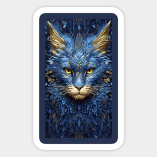 Blue Cat with Yellow Eyes Sticker